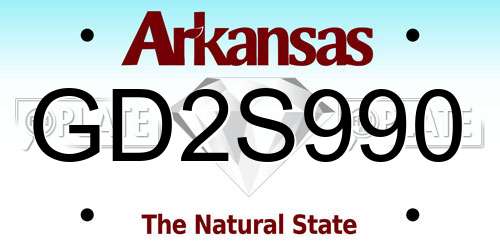 GD2S990 Arkansas License Plate