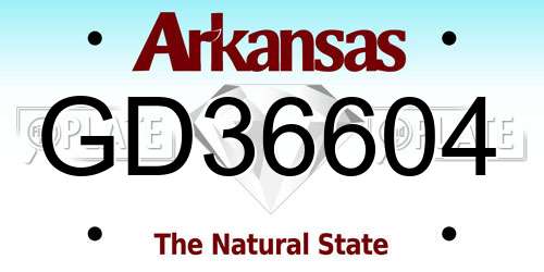 GD36604 Arkansas License Plate