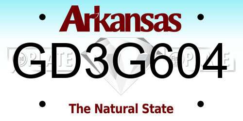GD3G604 Arkansas License Plate