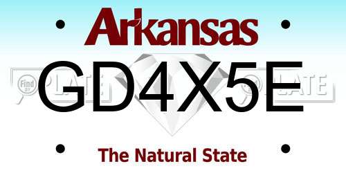 GD4X5E Arkansas License Plate