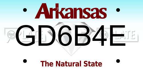 GD6B4E Arkansas License Plate