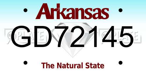GD72145 Arkansas License Plate