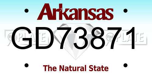 GD73871 Arkansas License Plate