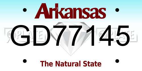 GD77145 Arkansas License Plate