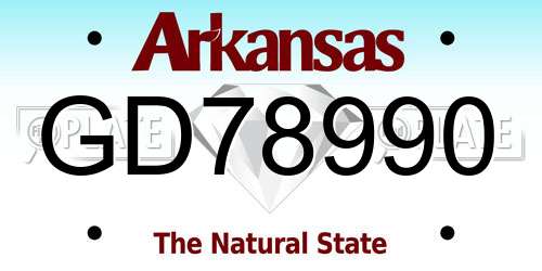 GD78990 Arkansas License Plate