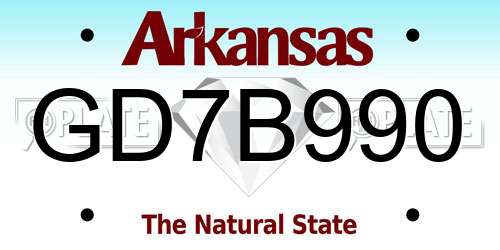 GD7B990 Arkansas License Plate