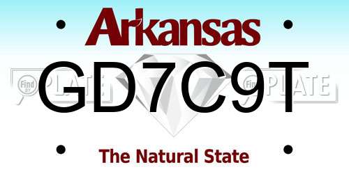 GD7C9T Arkansas License Plate