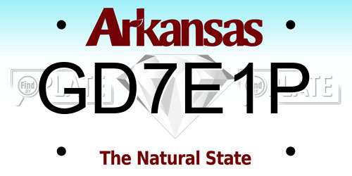 GD7E1P Arkansas License Plate