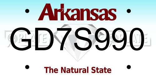 GD7S990 Arkansas License Plate