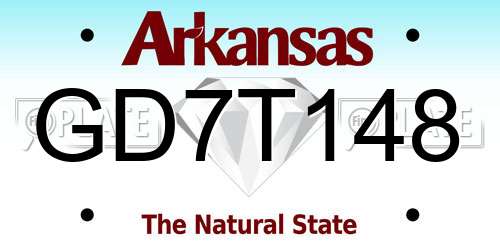 GD7T148 Arkansas License Plate