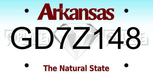GD7Z148 Arkansas License Plate