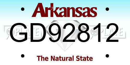 GD92812 Arkansas License Plate