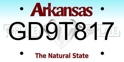 GD9T817 Arkansas License Plate