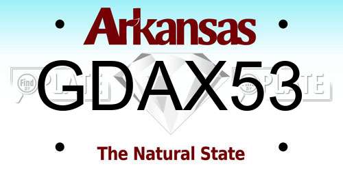 GDAX53 Arkansas License Plate