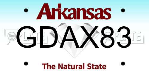 GDAX83 Arkansas License Plate