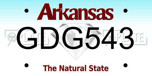 GDG543 Arkansas License Plate