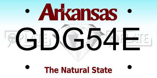 GDG54E Arkansas License Plate
