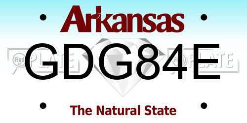 GDG84E Arkansas License Plate