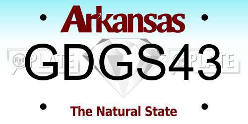 GDGS43 Arkansas License Plate