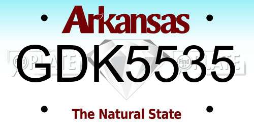 GDK5535 Arkansas License Plate