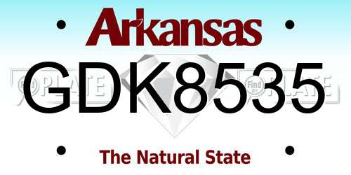 GDK8535 Arkansas License Plate