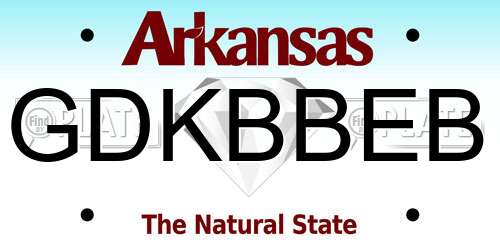 GDKBBEB Arkansas License Plate
