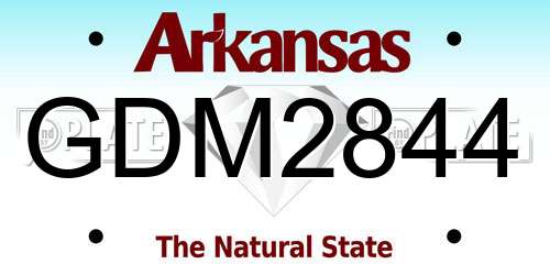 GDM2844 Arkansas License Plate
