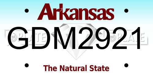 GDM2921 Arkansas License Plate