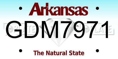 GDM7971 Arkansas License Plate