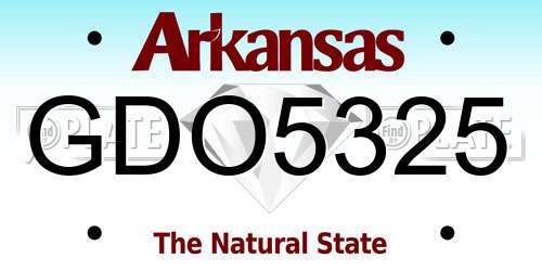 GDO5325 Arkansas License Plate