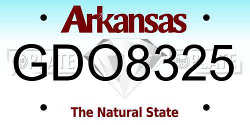 GDO8325 Arkansas License Plate