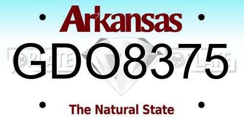 GDO8375 Arkansas License Plate