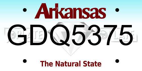 GDQ5375 Arkansas License Plate