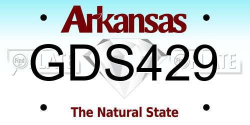 GDS429 Arkansas License Plate