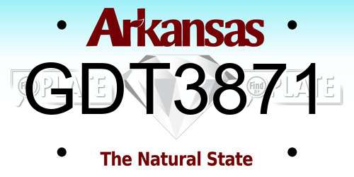 GDT3871 Arkansas License Plate
