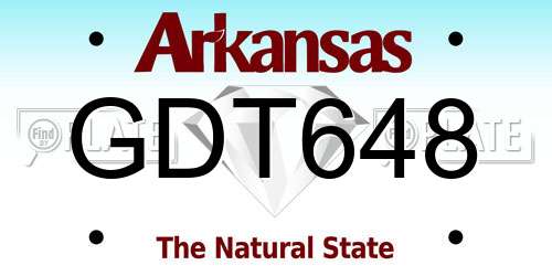 GDT648 Arkansas License Plate