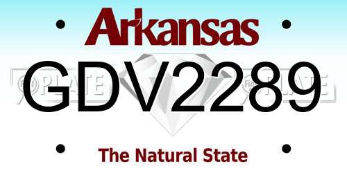 GDV2289 Arkansas License Plate