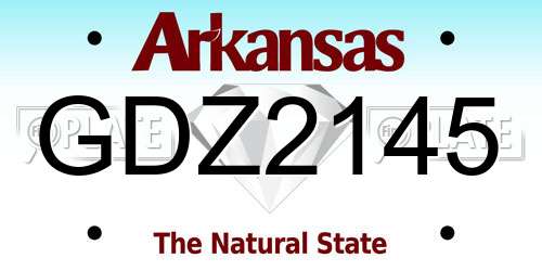 GDZ2145 Arkansas License Plate