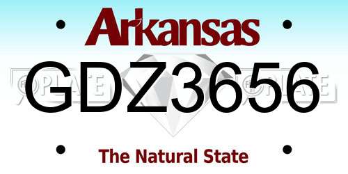 GDZ3656 Arkansas License Plate