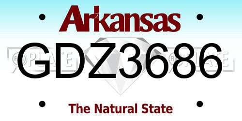 GDZ3686 Arkansas License Plate