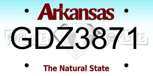 GDZ3871 Arkansas License Plate
