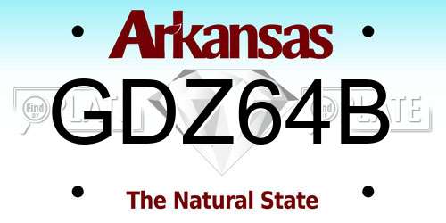 GDZ64B Arkansas License Plate
