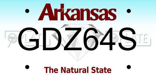 GDZ64S Arkansas License Plate
