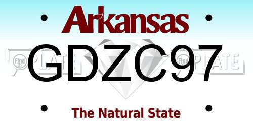 GDZC97 Arkansas License Plate