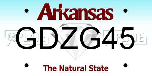 GDZG45 Arkansas License Plate