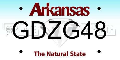 GDZG48 Arkansas License Plate