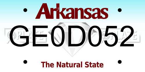 GE0D052 Arkansas License Plate