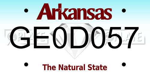 GE0D057 Arkansas License Plate