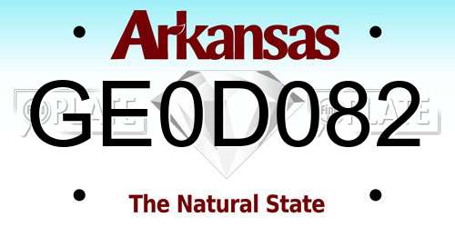 GE0D082 Arkansas License Plate