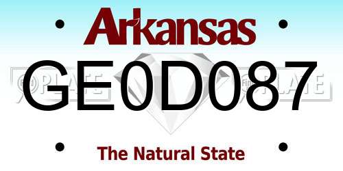 GE0D087 Arkansas License Plate